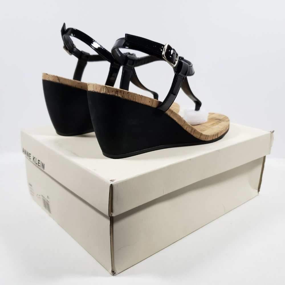 Anne Klein Women's Italia Wedge Sandal - Black 9M - Picture 2 of 4